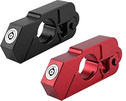 Universal CNC Aluminiumlegierung Motorrad Lenker Bremshebel Schloss Fahrzeugsicherheit für Vorne und Hinten Bremshebelschloss Grip Lock Motorrad (27-38mm)(Schwarz)