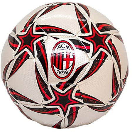 Mondo Toys - Pallone da Calcio Cucito A.C. MILAN PRO - Prodotto Ufficiale - misura 5 - 400 g - colore Rosso Nero - 13448