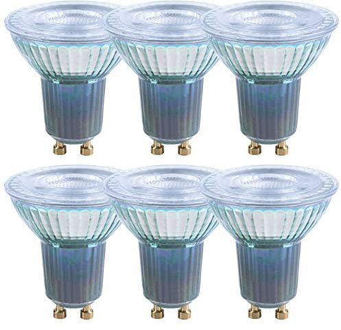 NCC-Licht 6 x LED Leuchtmittel Premium Glas Reflektor 9,6W GU10 750lm 865 Tageslichtweiß 6500K 36°