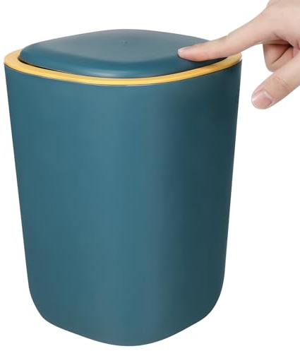 HEMOTON Kompakter Flip Mülleimer Mit Deckel 10.4 Zoll Mülltonne Für Küche Und Schlafzimmer Abfallkorb Praktisch Und Umweltfreundlich
