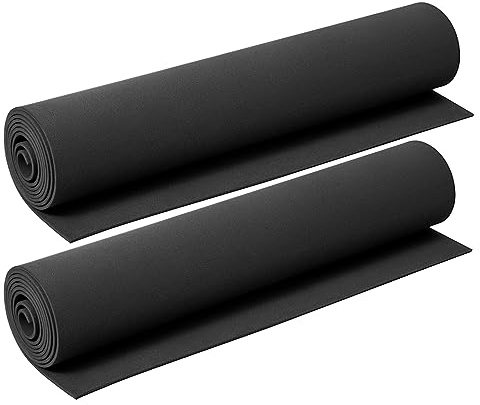 AMZQNART 2 Pack EVA Foam 2mm, Cosplay Foam Roll, 16 x 59in Black, Suitable for Large Foam Cosplay Modeling, DIY Projects, Crafts, Ultra High Density 90 kg/m3.