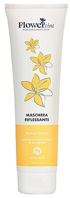 FLOWERTINT Maschera Riflessante Biondo Dorato 150 ml - Condizionatore per Capelli Colorati e Bisognosi di Nutrizione Intensa - pharma