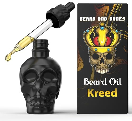 Beard & Bones 60ml Beard Oil for Men | Nut Free | Glass Skull (Kreed)