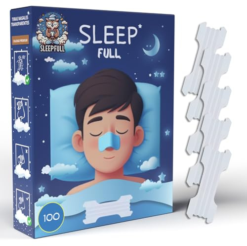 SLEEPFULL® Tiras Nasales,100 Pcs Tiras Nasales Antironquidos,Para Dormir y Respirar Mejor,Nasal Strips Deportivas,Alivia Instantáneamente La Congestión Nasal,Hombres Mujer