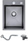 KINKIBOS 304 Stainless Steel Kitchen Sink 35 x 45 cm, Small Kitchen Sinks, Topmount Sink with Tap Hole and Overflow (Without Drain Pipe), 1 Bowl, Grey-Black