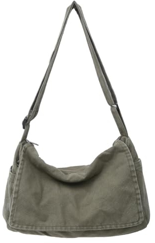 Collsants Messenger Bag for Women Men Satchel Bag Canvas Crossbody Shoulder Bag Casual Sling Bag(green)