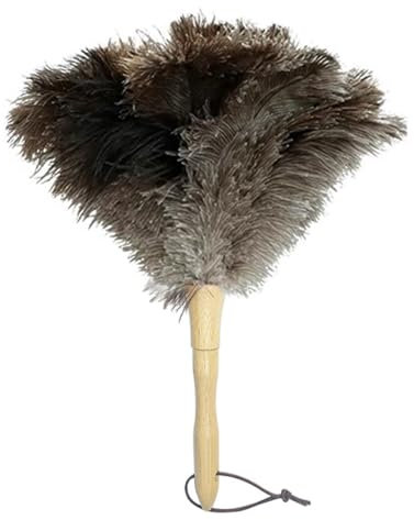 Plumero de Plumas de Avestruz, 29 cm Plumero Atrapapolvo, con Mango de Madera Plumero Antiestático, para el Polvo Mas Vendido, Adecuado para Habitaciones, Rincones, Estanterías