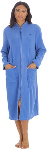 Slumber Hut Ladies Zipped Soft Fleece Dressing Gown 4045 Blue 18-20