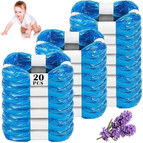 CIOXSOIO 20 Piezas Recambios Contenedor de Pañales, 4.5M Bolsa de Relleno para Papelera Pañales Bebe, Anti-Olor Engrosada, Compatible con Angelcare, Tommee Tippee, LitterLocker