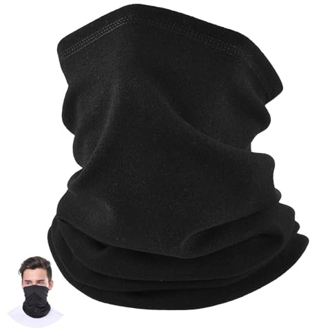 WQEDVN Snoods for Men, Motorcycle Neck Tube, Neck Gaiters for Men, Bandana Neck Gaiters, for Outdoor Sports Motorcycle Skiing Running Cycling(Black)