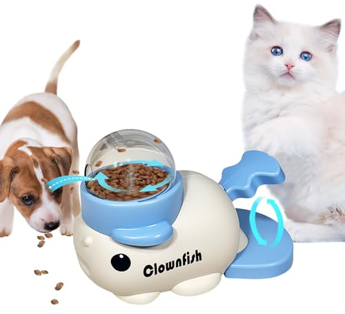 Jouet Interactif Chien, Dwafill Jeu Intelligence Chien, Distributeur Croquettes Chien, pour Chiens et Chats, Développement de L'Intelligence, Facile À Nettoyer (Poisson Bleu)