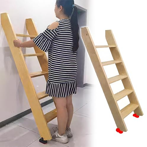 LZMZMQ Escalera para Literas Escalera para Literas De Madera Maciza Resistente con Peldaños Anchos (100, 125, 150, 175, 200 Y 225 Mm De Altura) Y Peldaños En Ángulo(150cm(59 1/9in))