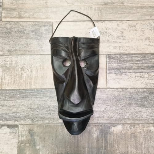 Maschera da parete mamuthones Gigante in legno larga sardegna 20x h 40cm ARTIGIANATO SARDO con laccio in cuoio