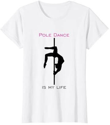 Pole Dance Bewegung Silhouette Donne Poledance Maglietta, Donna, Bianco, XS