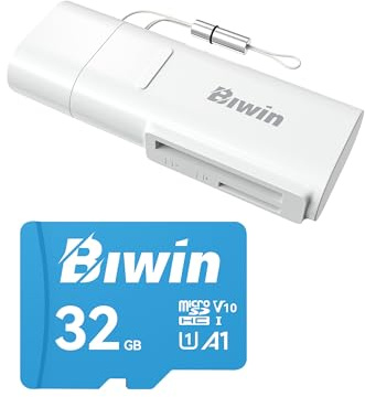Biwin MS100 Micro SDXC Card 32GB + RC210 SD microSD Card Reader