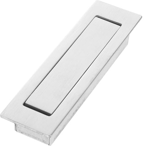 PRETYZOOM Poignée Encastrée pour Meuble en Acier Inoxydable Argenté, Confortable à Saisir et Gain de Place, pour Tiroirs et Armoires Discrètes
