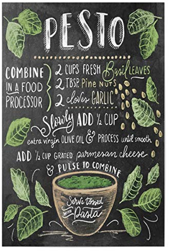 artboxONE Poster 30x20 cm Typografie Pesto hochwertiger Design Kunstdruck - Bild Pesto Essen Italien