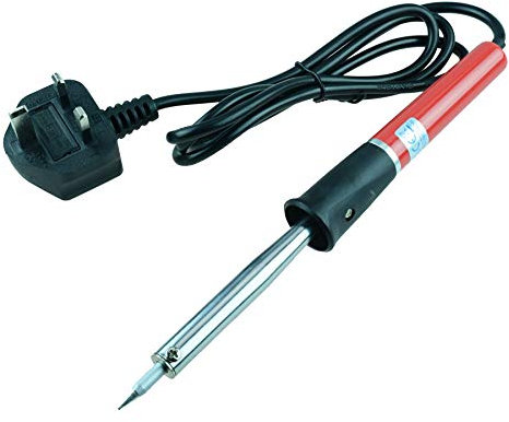 Mains Powered Soldering Iron Solder UK Plug Basic Beginner Electronics DIY Hobby Repairs (60, Watts)