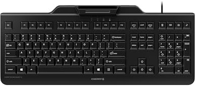 Cherry Secure Board 1.0 - USB Keyboard – Smart Card Reader - Wired - GS Approval - QWERTY Security Keyboard – Black