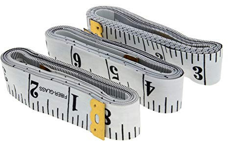 Utoolmart Metro a nastro morbido da 200 cm, doppia scala, nastro in fibra di vetro, righello flessibile per cucito su misura, medici, artigianato, strumento di misurazione, 3 pezzi