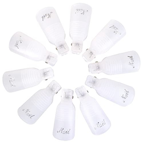 Qufiiry Nagel Clips, 10 Stück Nagellackentferner Clips, Acrylic Nagelkunst Tränken Weg Clips, Weiß Nagelklammer, Soak off Clip Cap für UV Gel Poliermittel Entferner Wrap Nail Tool