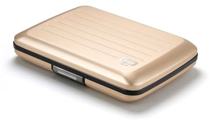 ÖGON -DESIGNS- Aluminium Kartenetui mit Metallverschluss, RFID-Schutz vor Betrug und Entmagnetisierung, Kompakte Geldbörse, Modell Smart Case Oslo