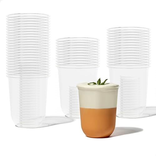 TOSSWARE NATURAL Arc - Plant Based Clear Cold Cups 16 oz - Plastic Alternative for Parties, Bachelorettes, Weddings - Recyclable - Set of 50