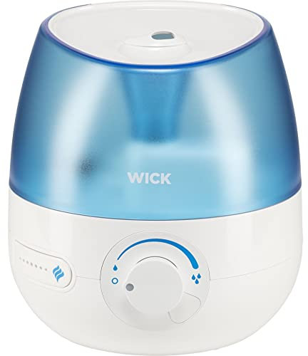 Wick Mini Kaltluft Ultraschall-Luftbefeuchter – Einstellbare Sprühnebelregelung – 1,8-l-Wassertank – für Schlafzimmern, Büros, Kinderzimmern bis 15 m² – Pads mit ätherischen Ölen inklusive – WUL525