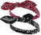 2 Stück Haarband Dehnbar Damen Stirnband Stirnbänder Haarschleife Haarbänder Kopftuch Damen Kopftuch Boho Stirnband Print Haarschmuck 90er Jahre Outfit Damen Accessoires (Rot+Schwarz)