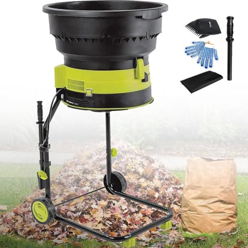 Electric Leaf Mulcher Garden Shredder, 2500W Compost Shredder Leaf Crusher, 8000rpm Chippers with 54cm Funnel Diameter for Shredding of Wood & Garden Debris,30mPowercord