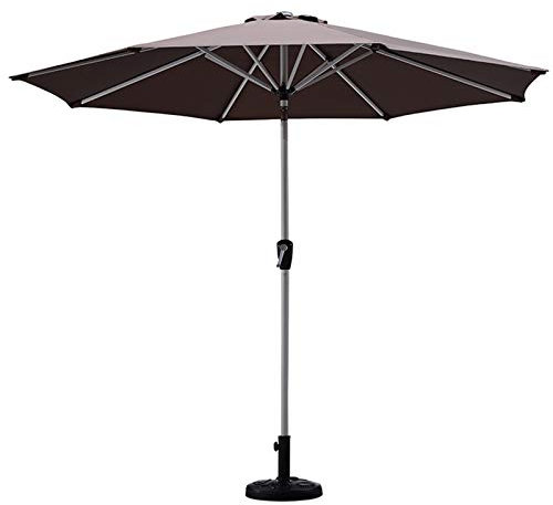 Parasols Brunt uteplatssparaply med 12,5 kg bas, utomhus solskuggor marknadsparasoler för trädgård, trädgård, pool, strand och balkong, 2,7 m/9 mett Parasol