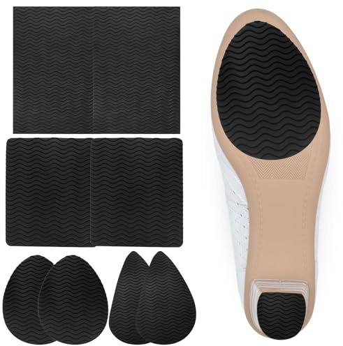 Tenbrachian 8 Pcs Protectores de Suelas para Zapatos, Plantilla Antideslizante Protectores de Suela Autoadhesivos, Almohadillas de Goma Silicona para Suelas de Zapatos de Mujer Hombre(4 Estilos)