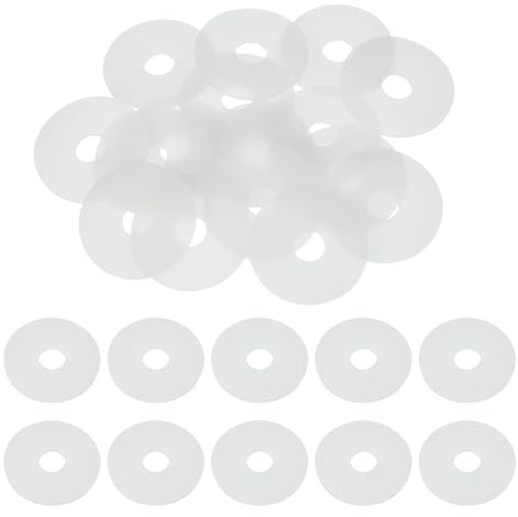 QUARKZMAN 20Pz M11 Rondella Piatta in Silicone 11mm ID 40mm OD 2mm Spessore Guarnizioni Idrauliche Kit Piatte Alzaporta Occhielli Fogli Plastica Tenuta Anelli per Tubi Acqua Rondelle, Bianco