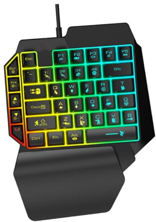 SHINEOFI Teclado Mecánico para Zurdos Teclado para RGB para Uso Computadora Portátil Sensación De Mano para Uso Doméstico