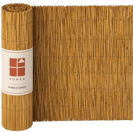 HOMEA Canniccio Arella in bambù per Esterno 150x300 cm, Stuoia di Copertura Frangivista e Frangivento per Giardino Balcone e Terrazzo, Recinzione Ombreggiante Schermo Privacy Decorativo