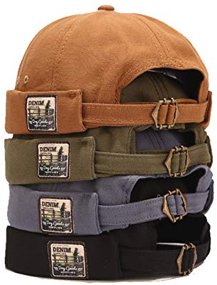 Zegoo Solid Color Beanie Casual Hat Soft Cap 4Pack