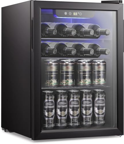 Antarctic Star - Refroidisseur de vin de 2,6 pieds cubes, petit réfrigérateur de cave à vin, porte en verre transparent pour soda à bière, fonctionnement silencieux, réglage de la température,