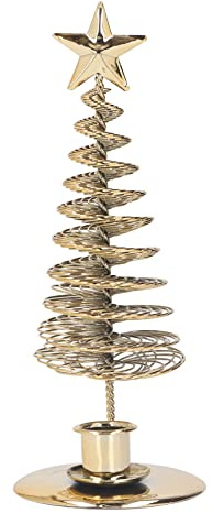 MISNODE Árbol de Navidad Tealight Portavelas Metal Pino Árbol de Navidad Tealight Portavelas Adornos para Navidad Fiesta en Casa Mesa Mantel Decoraciones