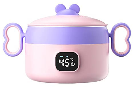 Halten Sie warm, Babyschüsseln, Lebensmittelschüsseln für Kinder, aus Edelstahl, mit Deckel, Thermoschale für Babys, konstante Temperatur, Lunchbox mit Warmhaltefunktion für Babys und Kinder (Rosa)
