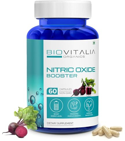 3700mg Pure Nitric Oxide Booster – L-Arginine & L-Citrulline Capsules – Blood Flow & Circulation Support – Pre Workout Pump, Energy & Endurance – Gym Performance Supplement for Men – 60 Capsules