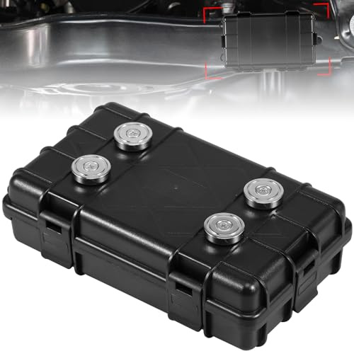 Magnetic Key Holder Under Car Hide Key Magnetic Key Case with 4 Magnets Hidden Key Holder Waterproof Emergency Key Box 19x11x5cm Magnetic Safe Storage Black for Under Car Vehicles