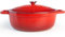 Casseruola in Ghisa Smaltata VeoHome Rosso 6L Ovale, Cocotte Ultra Resistente, Pentola Compatibile Induzione/Gas/Forno, Cottura Omogenea, Fornello Sapori Autentici, Coperchio a Rilievo