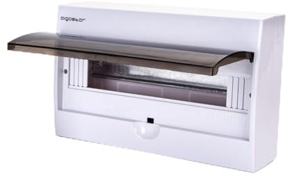 Scatola di distribuzione di superficie bianca, 18 vie, ideale per collegamenti elettrici e organizzazione di circuiti.