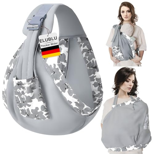Baby-Tragetuch für Kleinkinder, verstellbar, atmungsaktiv, mit dicken Schultergurten, geeignet für Neugeborene, Säuglinge, Kleinkinder, 0–42 Monate (grau)