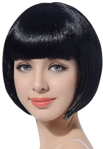 MUNSKT Wigs Bob, Wigs Pour Carnival, Perruques De Cheveux Raides Pour Femmes, Fiesta, Motto Party Fiesta Perruques Femmes Courtes