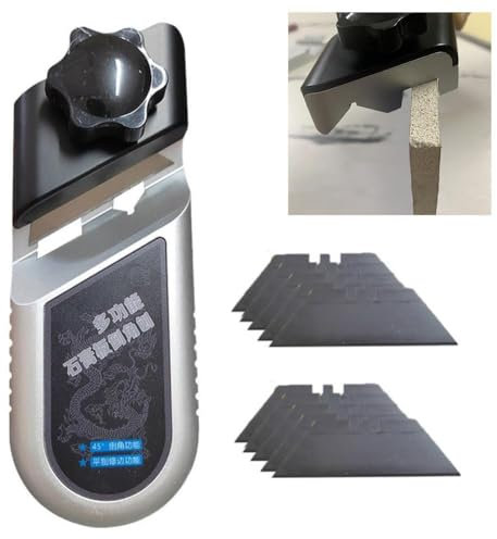 Chanfrein en V pour plaques de plâtre, appareil manuel à angles droits, 45° et 90°, outil de coupe pour plaques de plâtre, raboteuse simple à utiliser pour un encadrement efficace avec 10 fraises pour