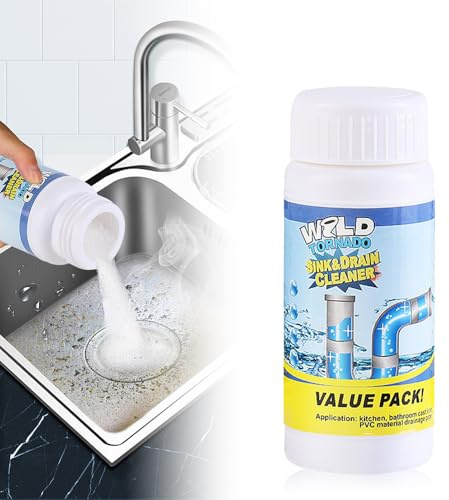 Heavy Duty Sink & Drain Unblocker, 2025 Upgrade Toilet Unblocker, Sink & Drain Cleaner Powder, Restroom Cleaning Foam Powder All-Purpose Pipe Opener for Kitchen Bathroom Restroom Shower (1PCS)