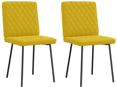 Frdhee Silla de visitante Sillas de comedor voladizo,Sillas de comedor 2 pcs, terciopelo amarillo,Para Comedor Sala de Estar Cocina,Fácil De Esperar