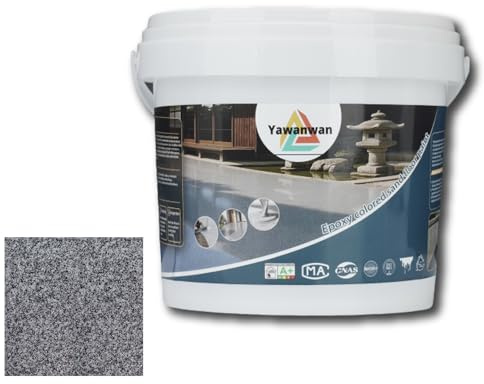 Epoxy Colored Sand Floor Paint, Self-leveling Epoxy Floor Paint for Indoor and Outdoor, Wear-resistant, Non-slip, Excellent Results on Concrete and Flat Adobe Surfaces (Sea Gray,1KG/35OZ)