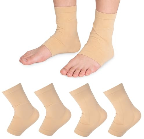 YPLANGENT 2 par ankelskyddsstrumpor med geldyna, Malleolar vadderade ärmar skateboardstrumpor för konståkning, skoter, skidor, hockey, stövlar, stöd, fotled stödspläd, fotled